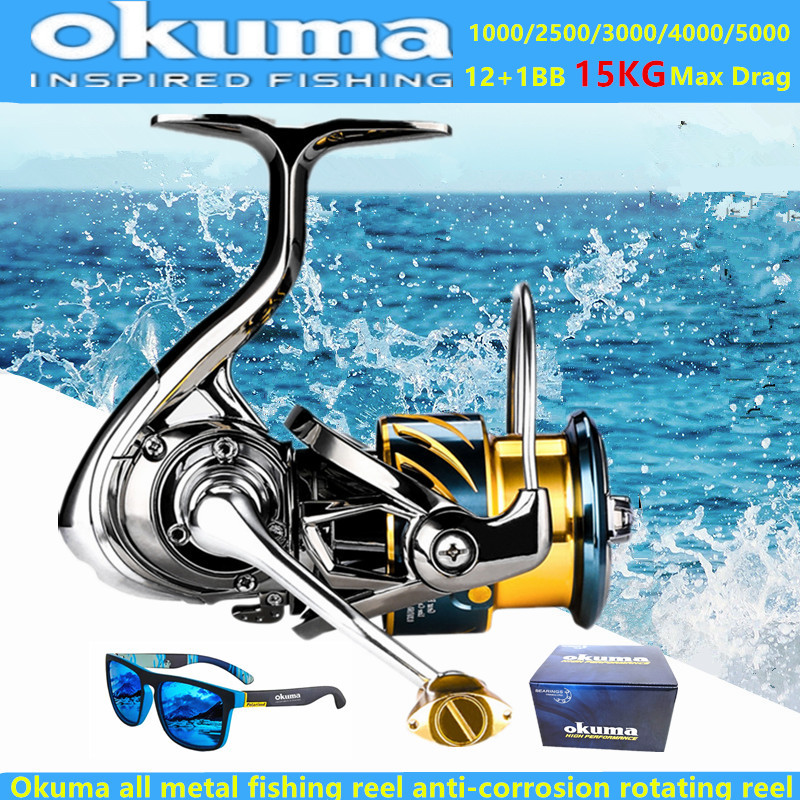 Abu Garcia Reel Max - Okuma Vollmetall-Angelrolle 12+1BB 15KG Max Bremskraft