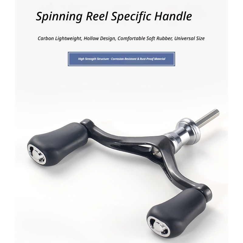 Reel Handle - HAUTTON Hochfester Kohlefaser-Spinnangelrollen-Griff, 32 g, quadratischer