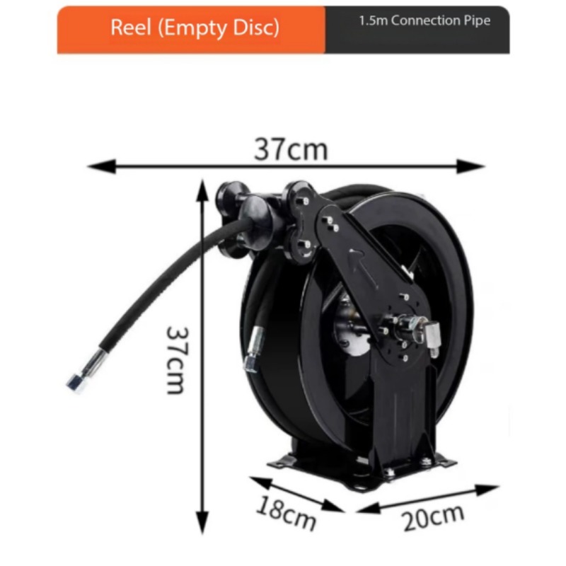 Reel Oil - Leere Schlauchhaspel mit 1,5 m Hochdruck-Ölschlauch,
